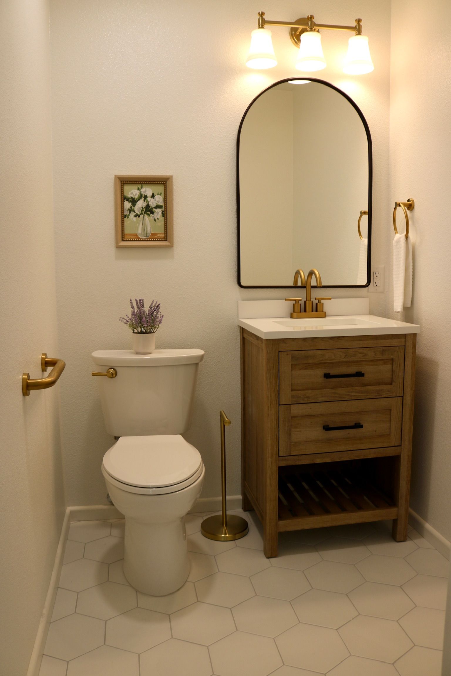 Private attached half bath in resident room one